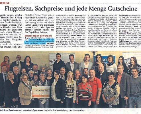 Pressebericht Leserpreise Sportlerwahl 15.04.2014