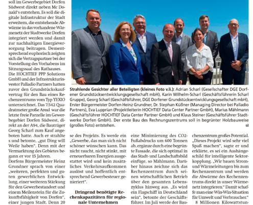 Pressebericht Rechenzentrum Dorfen Intelligenzblatt Dorfen 05.07.2025